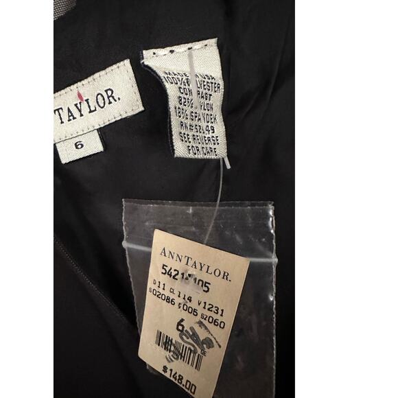 Vintage Ann Taylor Little Black Sheer Upper Short Sleeve Mini Dress Size 6 - Picture 7 of 9
